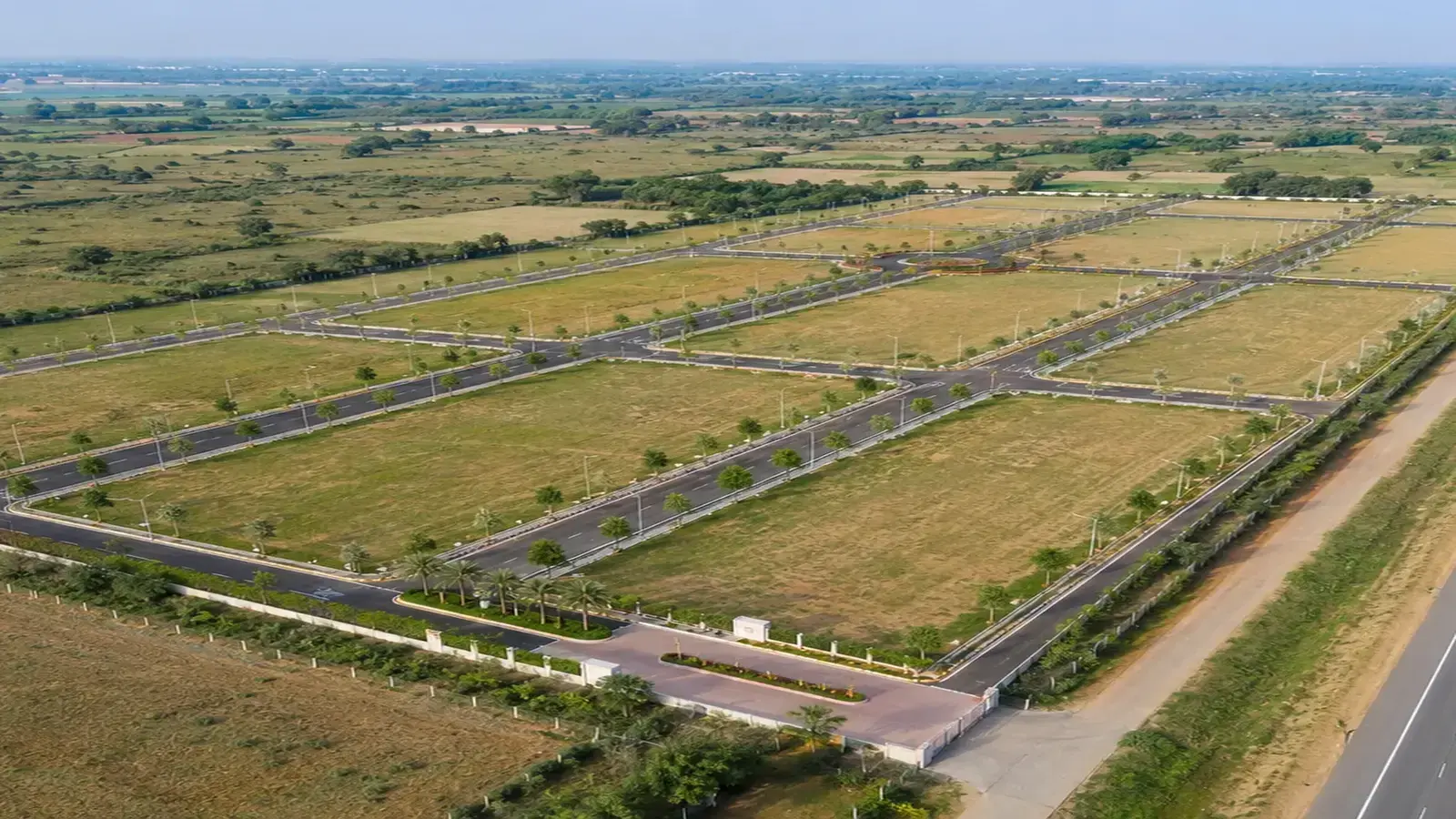Godrej Plots Malur aerial view of the master layout